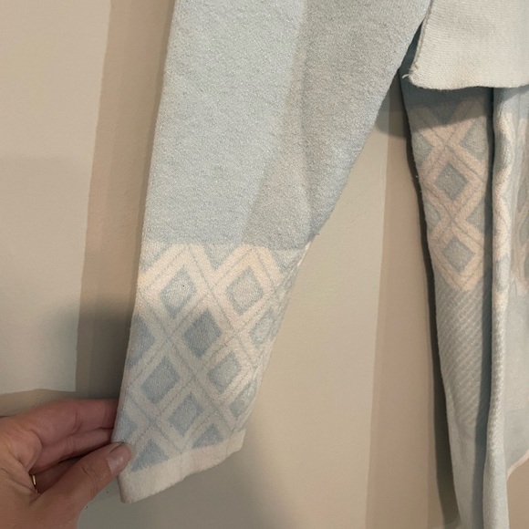 Evolution By Cyrus Chiana Graphic Open Drape Cardigan Size XL Blue **FLAWS** - Picture 13 of 14